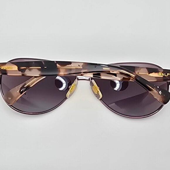 Ralph Lauren RA4096 249/62 Rose Tortoise Polarized Purple Len Aviator Sunglasses - Picture 12 of 16